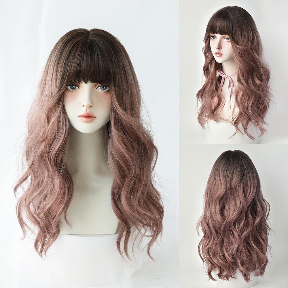Long Wavy Hair With Bangs Wig Collection - 41 Wigs - Femboy Fatale