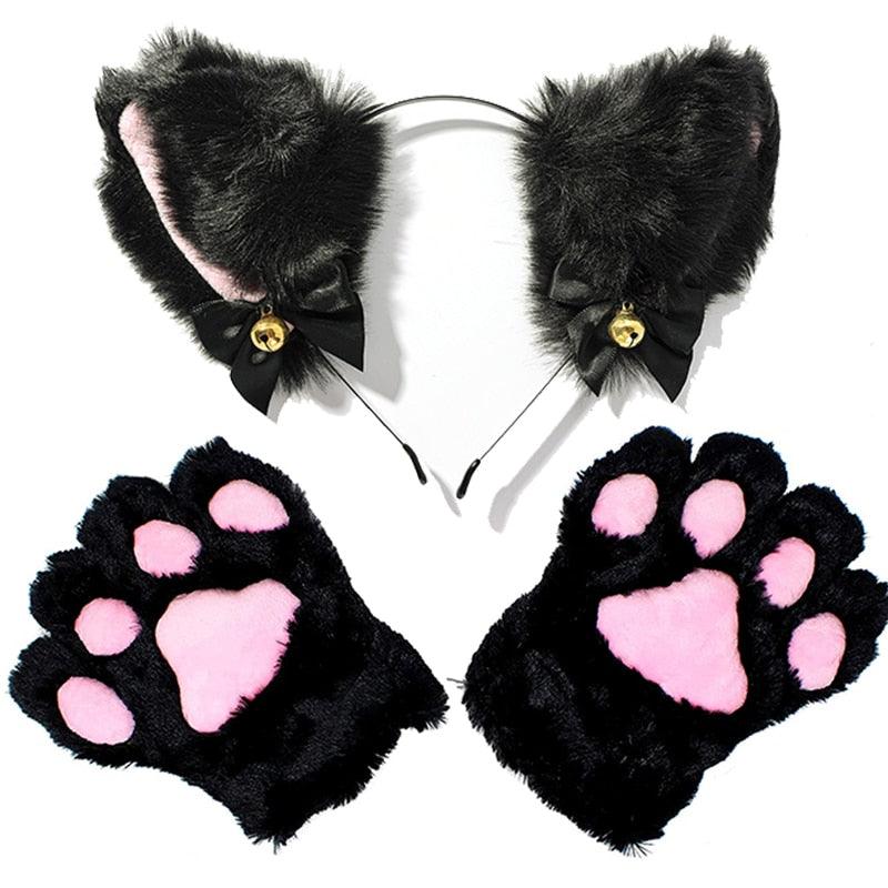 Cat Ears & Gloves Set - Headband - Femboy Fatale