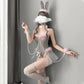 Bunny Nightgown Costume - Grey with Stockings Costumes - Femboy Fatale