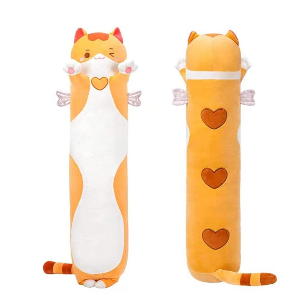 Long Animal Pillows - 50cm / Yellow Heart Cat Pillow - Femboy Fatale