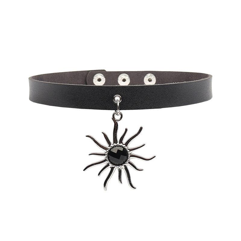 Black Leather Gothic Choker Collection - Choker - Femboy Fatale