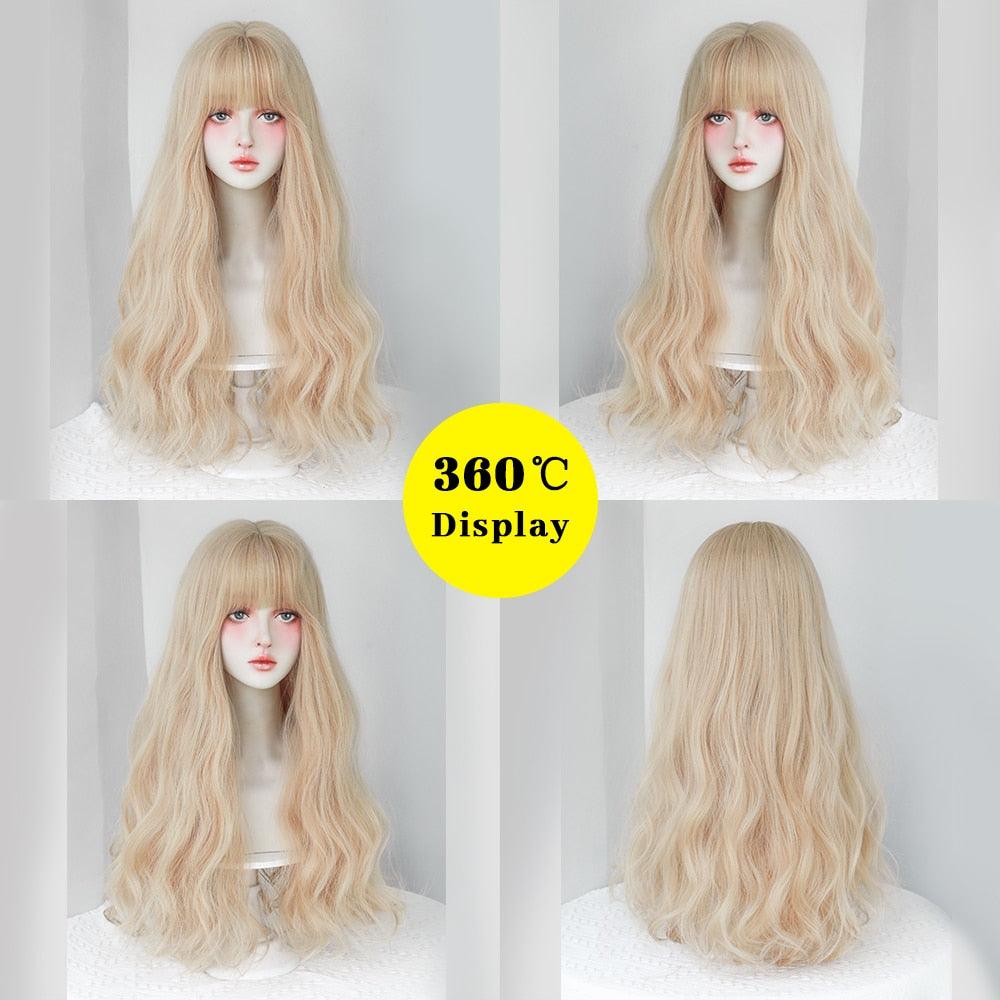 Long Wavy Hair With Bangs Wig Collection - Wigs - Femboy Fatale