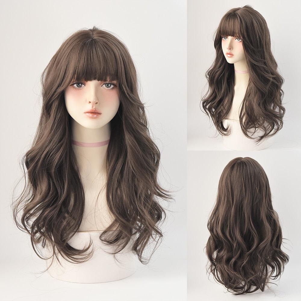 Long Wavy Hair With Bangs Wig Collection - 43 Wigs - Femboy Fatale