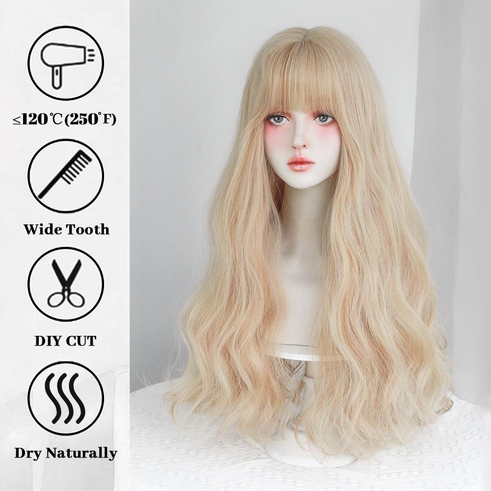 Long Wavy Hair With Bangs Wig Collection - Wigs - Femboy Fatale