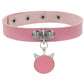 Colorful Cat Leather Chokers - Pink Choker - Femboy Fatale