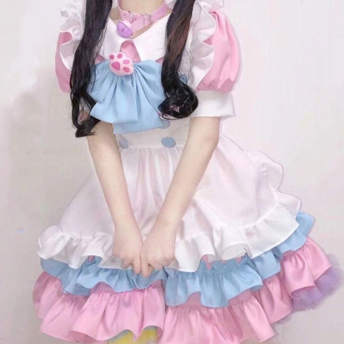 Kawaii Lolita Pink & Blue Maid Outfit - Costumes - Femboy Fatale