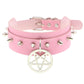 Pink Leather Gothic Choker Collection - Choker - Femboy Fatale