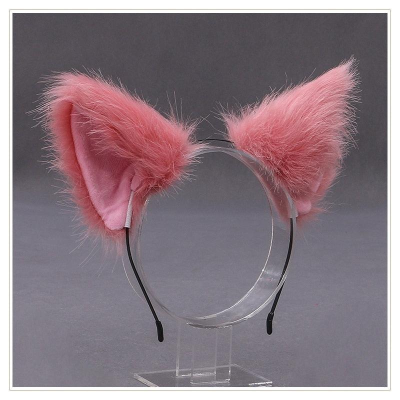 Simple Cat Ears Headband - Dark Pink Headband - Femboy Fatale
