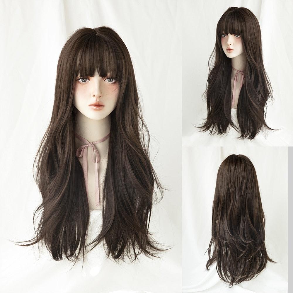 Long Wavy Hair With Bangs Wig Collection - 7 Wigs - Femboy Fatale