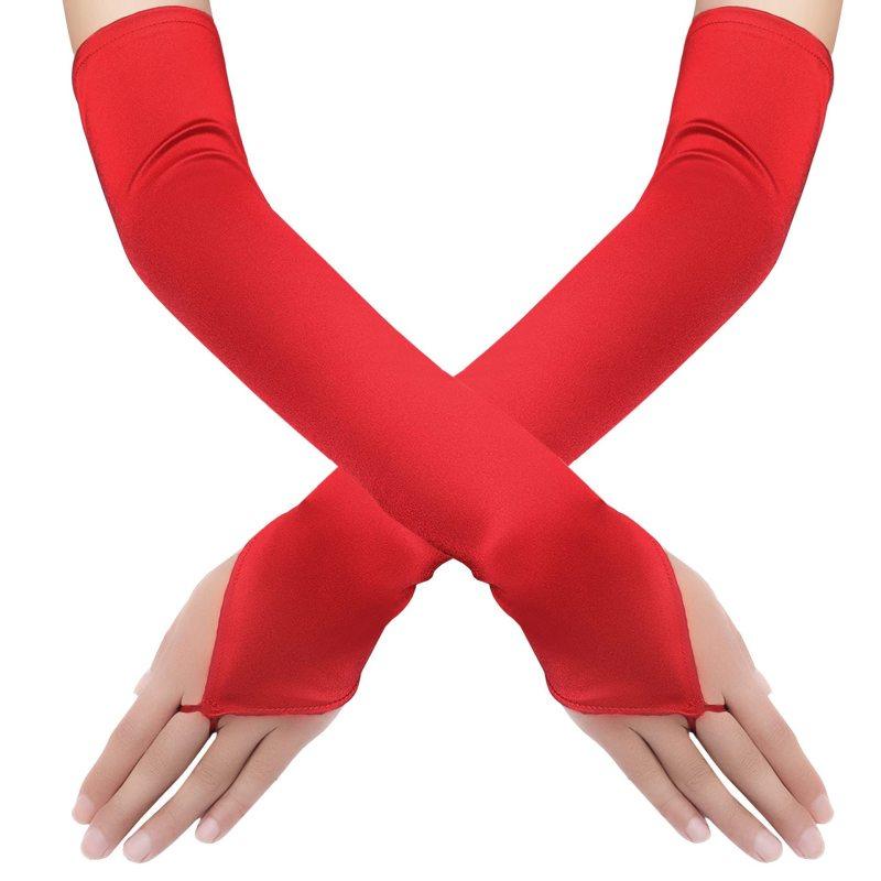 Finger Loop Gloves - Red Gloves - Femboy Fatale