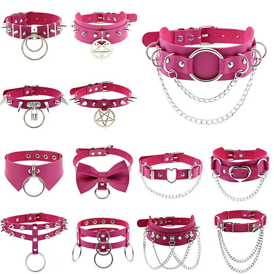 Rose Leather Choker Collection - Choker - Femboy Fatale