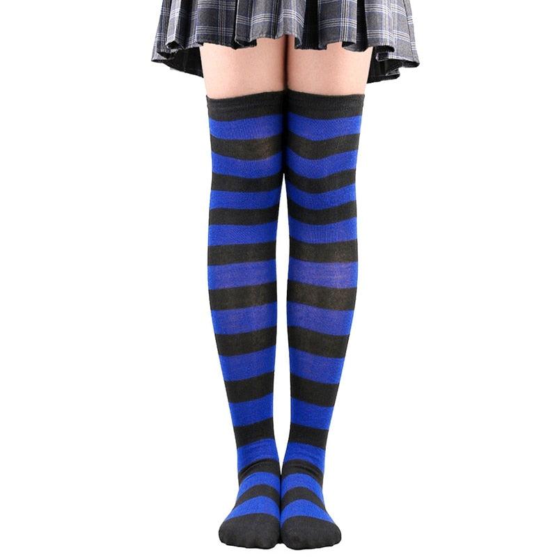 Black and Blue Striped Socks