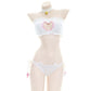 Cat Keyhole Swimsuit - White / One Size Swimsuit - Femboy Fatale