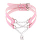 Pink Leather Gothic Choker Collection - Style 15 Choker - Femboy Fatale