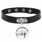 Colorful Bell Leather Chokers - Black Choker - Femboy Fatale