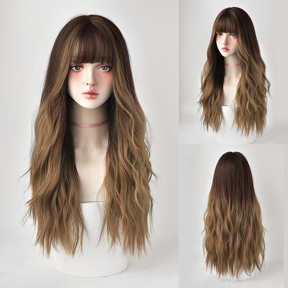 Long Wavy Hair With Bangs Wig Collection - 3 Wigs - Femboy Fatale