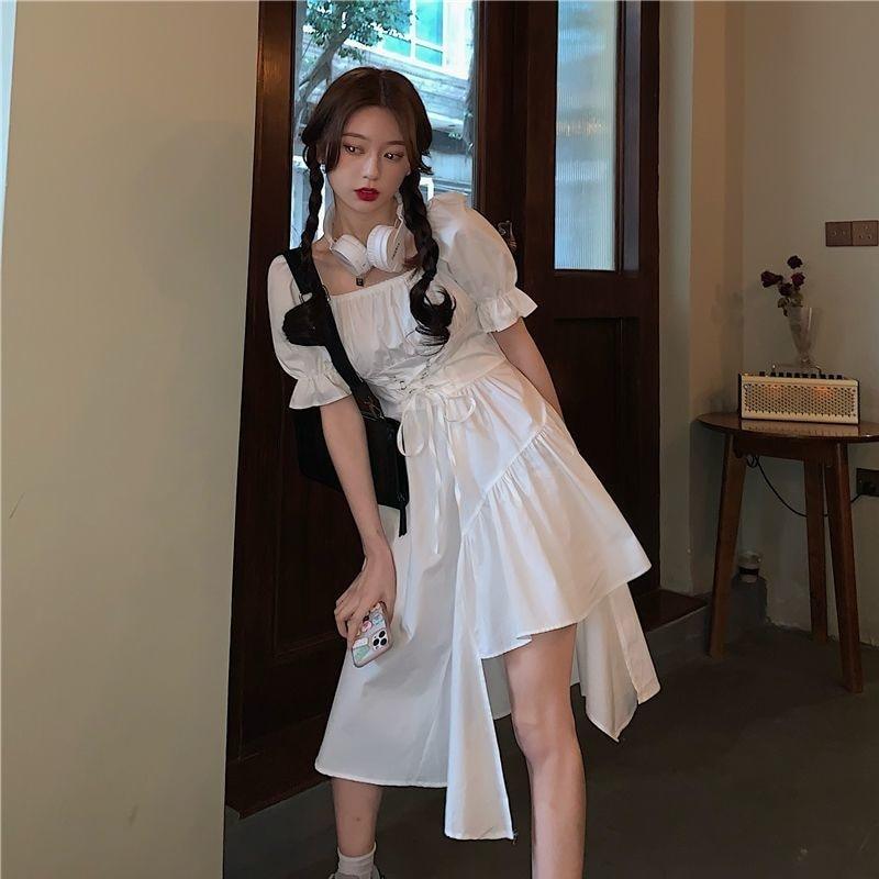 Femboy Asymmetric Summer Dress – Black, XL | Femboy Fatale