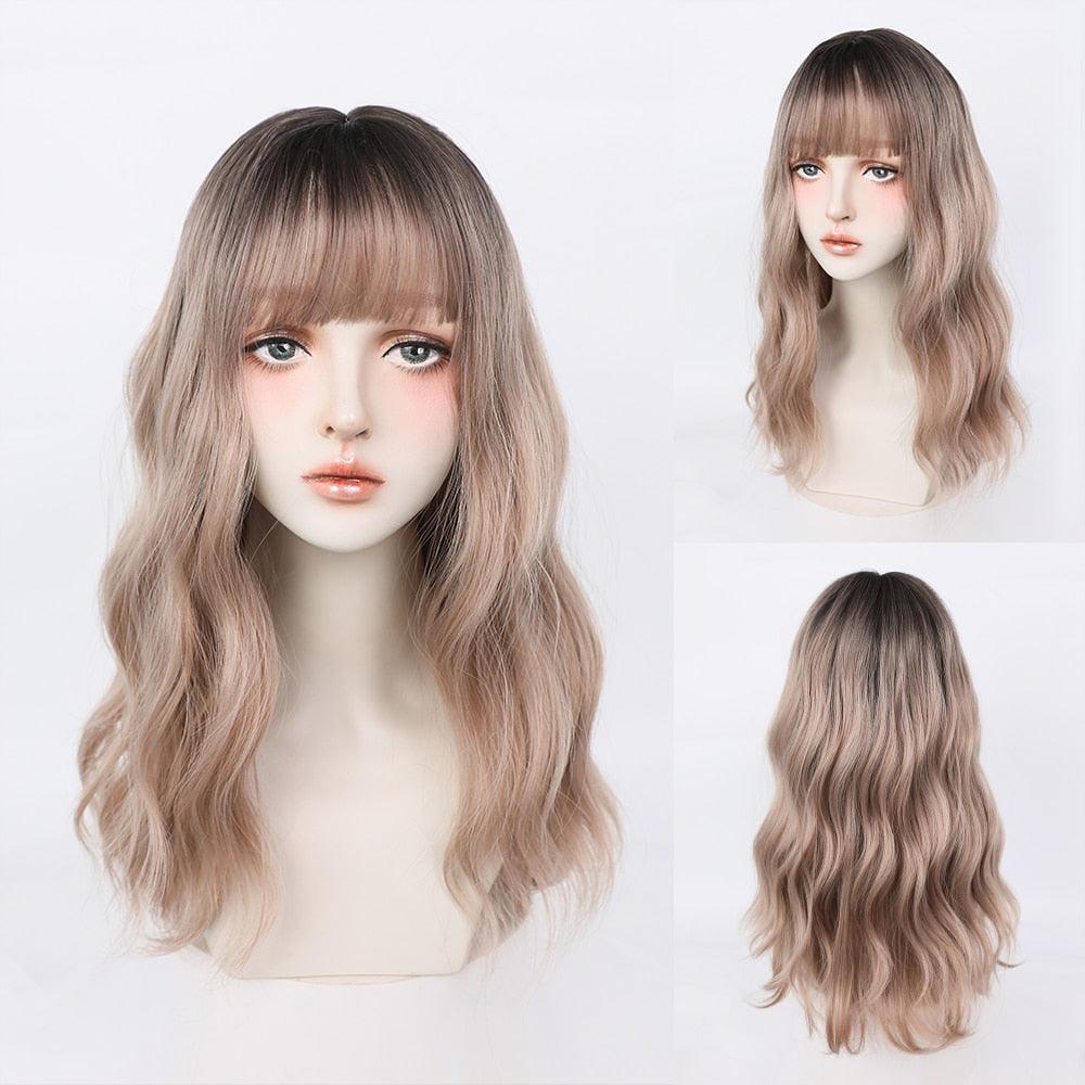 Long Wavy Hair With Bangs Wig Collection - 5 Wigs - Femboy Fatale