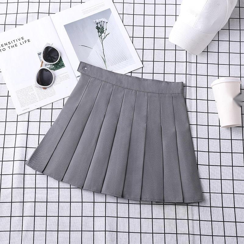 Flat Color Pleated Skirt Collection - Light Gray / XS Skirts - Femboy Fatale