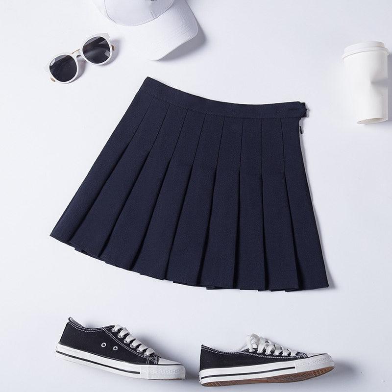 Flat Color Pleated Skirt Collection - Dark Blue / XS Skirts - Femboy Fatale