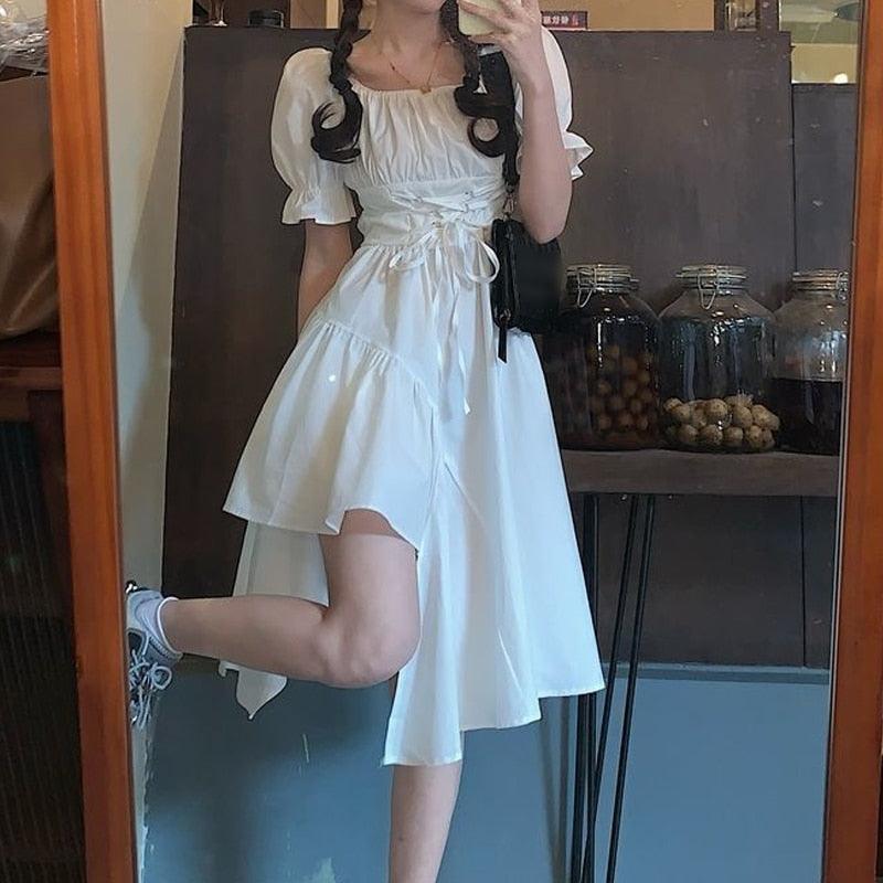 Asymmetric Summer Dress - White / S Dress - Femboy Fatale