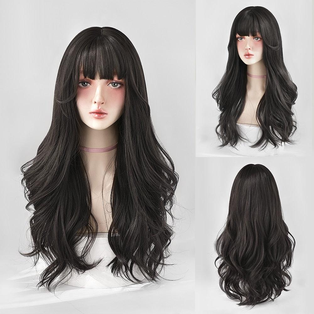 Long Wavy Hair With Bangs Wig Collection - 44 Wigs - Femboy Fatale