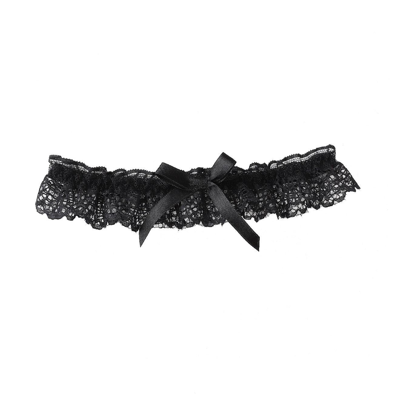 Lace Garters with Ribbon - Black Garters - Femboy Fatale