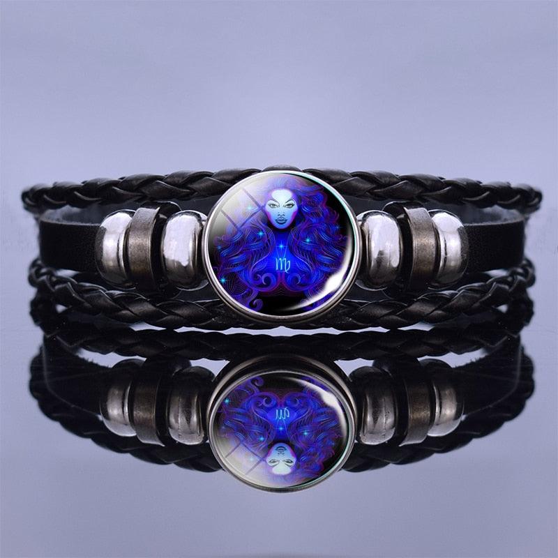 Zodiac Leather Bracelet Collection - Virgo Blue Bracelet - Femboy Fatale