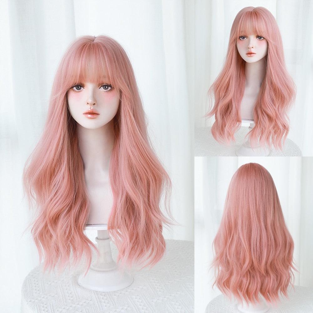 Long Wavy Hair With Bangs Wig Collection - 24 Wigs - Femboy Fatale