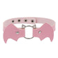 Colorful Bat Leather Chokers - Pink Choker - Femboy Fatale