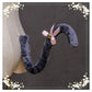 Cat Tail with Bell Ribbon - Gray Tail - Femboy Fatale