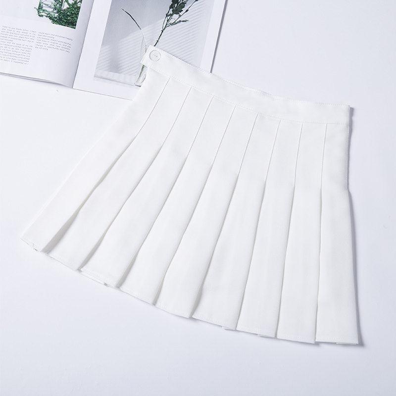 Flat Color Pleated Skirt Collection - White / XS Skirts - Femboy Fatale