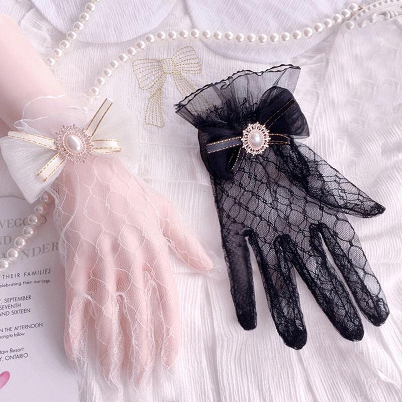 Maiden Lace Gloves w/ Ribbon - Femboy Fatale