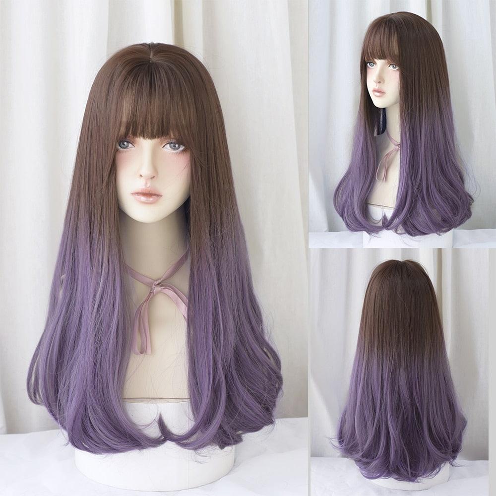 Long Wavy Hair With Bangs Wig Collection - 36 Wigs - Femboy Fatale