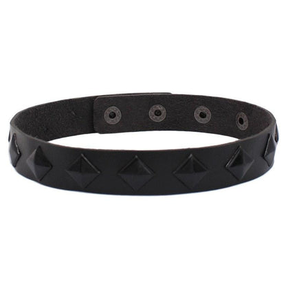 Black Choker with Studs - Black Square Studs Choker - Femboy Fatale