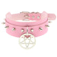Pink Leather Gothic Choker Collection - Style 33 Choker - Femboy Fatale