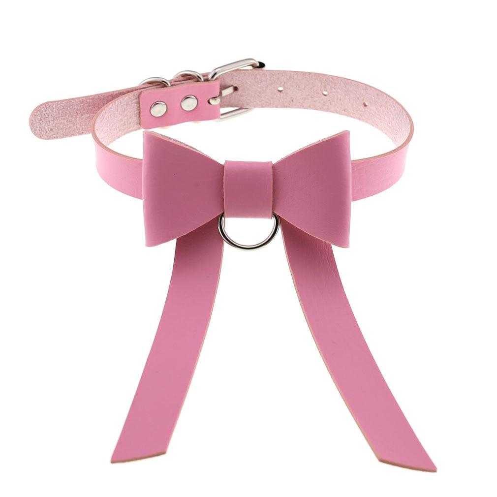 Pink Leather Gothic Choker Collection - Style 21 Choker - Femboy Fatale