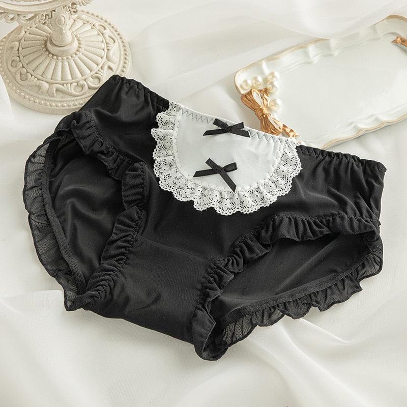 Maid Lace Panty Collection - Black Opaque / L Underwear - Femboy Fatale