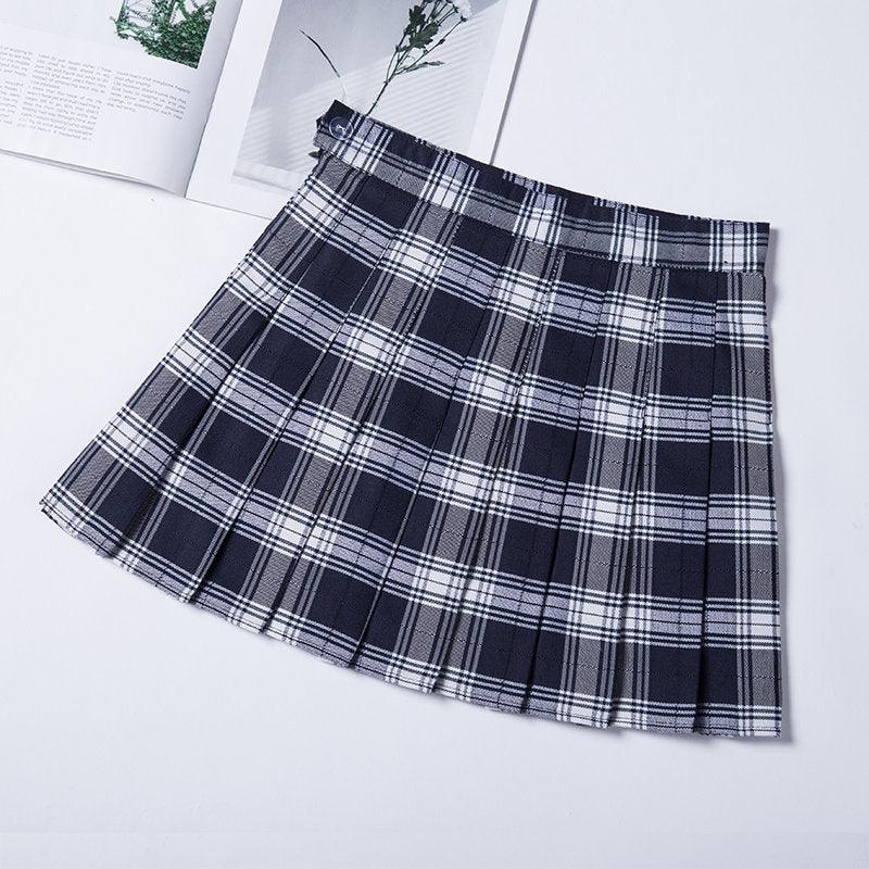 Plaid Pleated Skirt Collection - Black and White / XS Skirts - Femboy Fatale