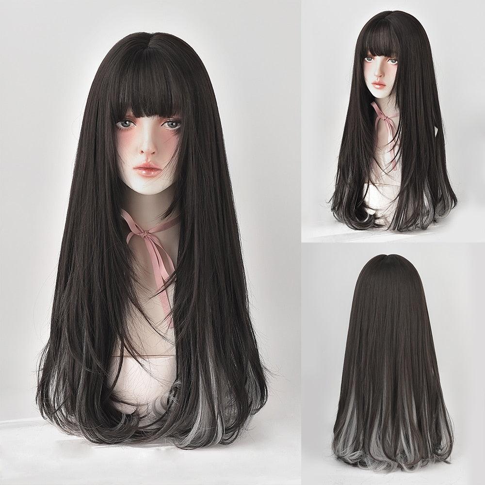 Long Wavy Hair With Bangs Wig Collection - 42 Wigs - Femboy Fatale