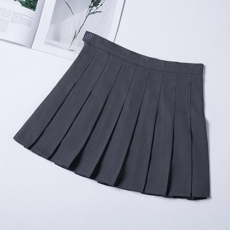Flat Color Pleated Skirt Collection - Dark Gray / XS Skirts - Femboy Fatale