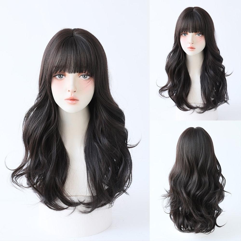 Long Wavy Hair With Bangs Wig Collection - 9 Wigs - Femboy Fatale