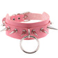 Pink Leather Gothic Choker Collection - Style 11 Choker - Femboy Fatale