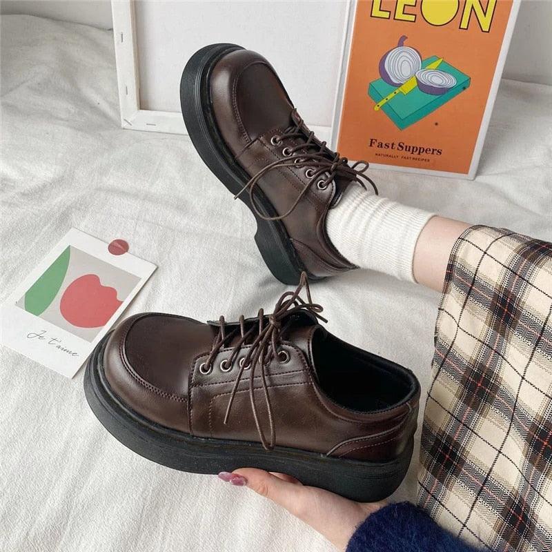 School Loafers - Brown B / 4.5 Shoes - Femboy Fatale