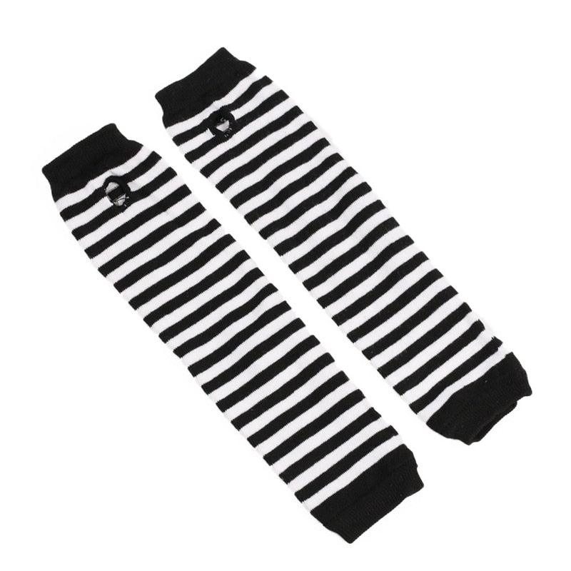 Striped Arm Warmers - Black & White Accessory - Femboy Fatale
