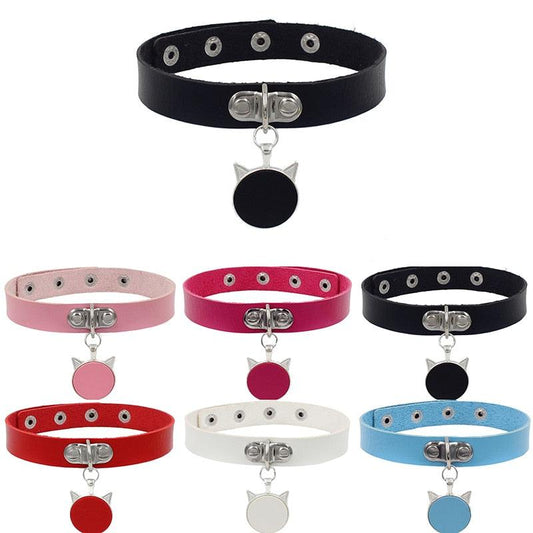 Colorful Cat Leather Chokers - Choker - Femboy Fatale