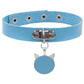 Colorful Cat Leather Chokers - Blue Choker - Femboy Fatale