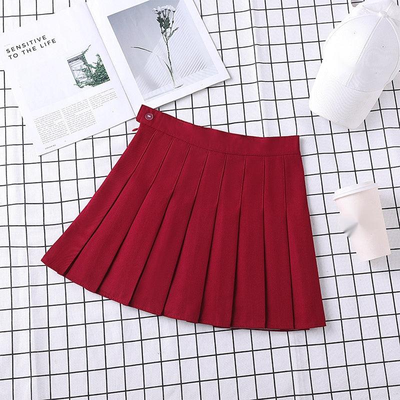 Flat Color Pleated Skirt Collection - Red / XS Skirts - Femboy Fatale