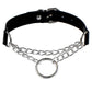 Black Leather Gothic Choker Collection - Chain Round Choker - Femboy Fatale