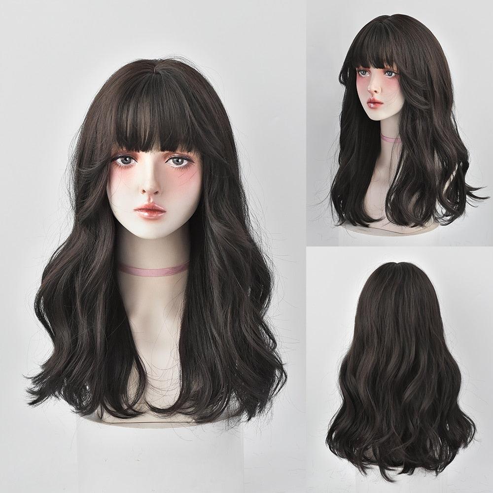 Long Wavy Hair With Bangs Wig Collection - 4 Wigs - Femboy Fatale